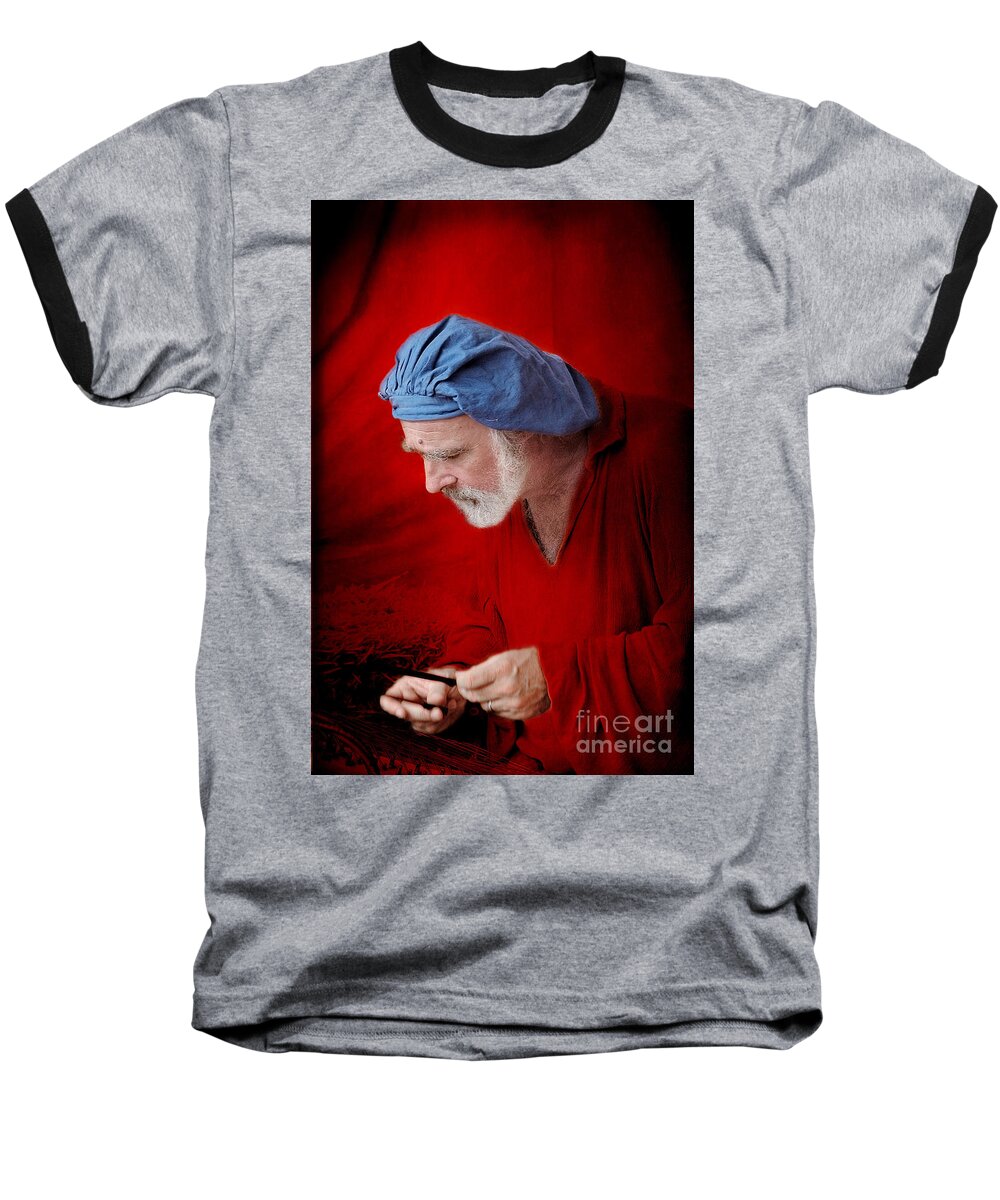 Musician Baseball T-Shirt featuring the photograph Renaissance Music Man by Ellen Cotton