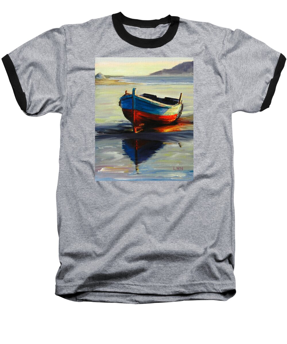 Seascape Baseball T-Shirt featuring the painting Resting, Peru Impression by Ningning Li