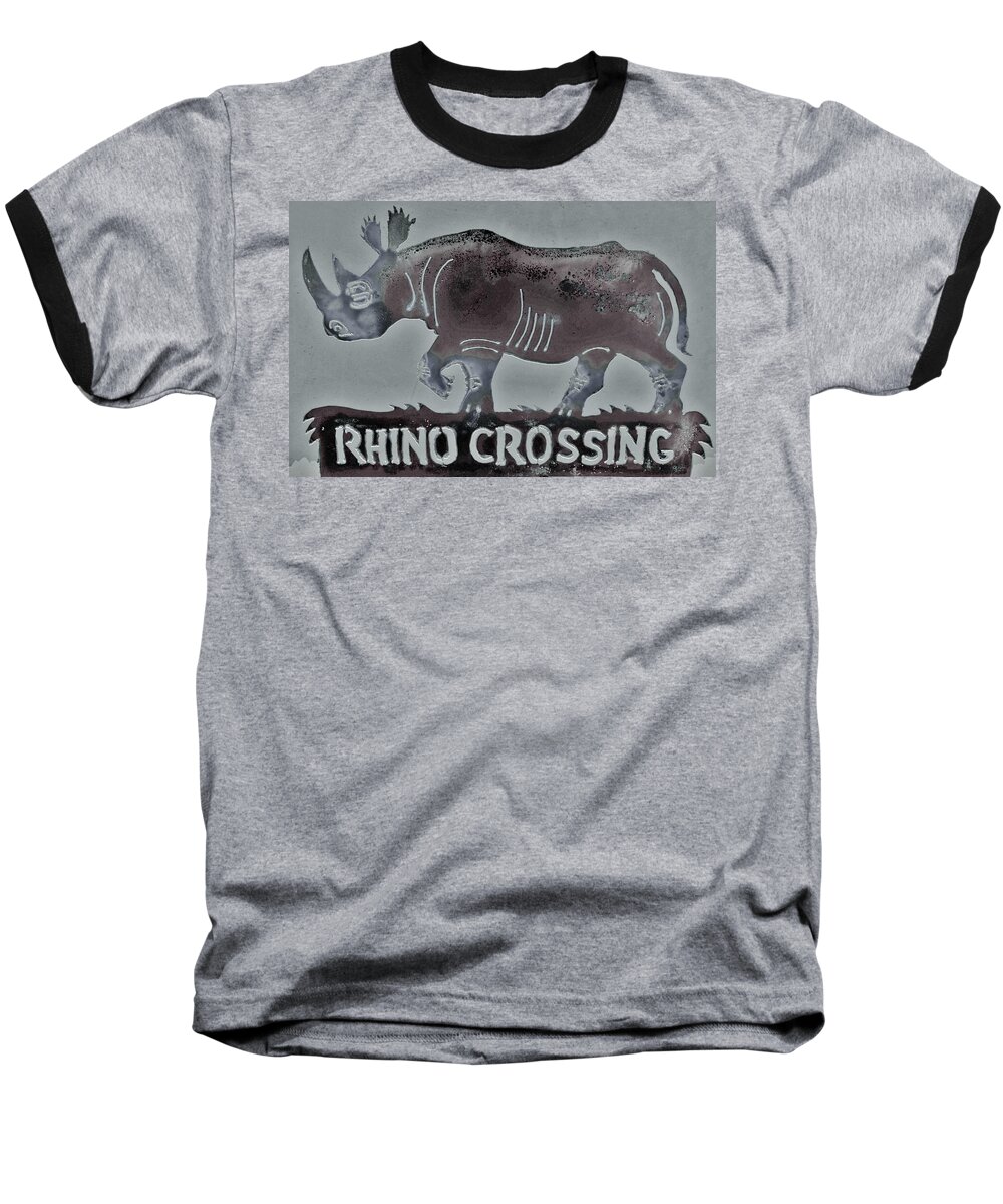 Rhino Baseball T-Shirt featuring the photograph Rhino XIV by Larry Campbell