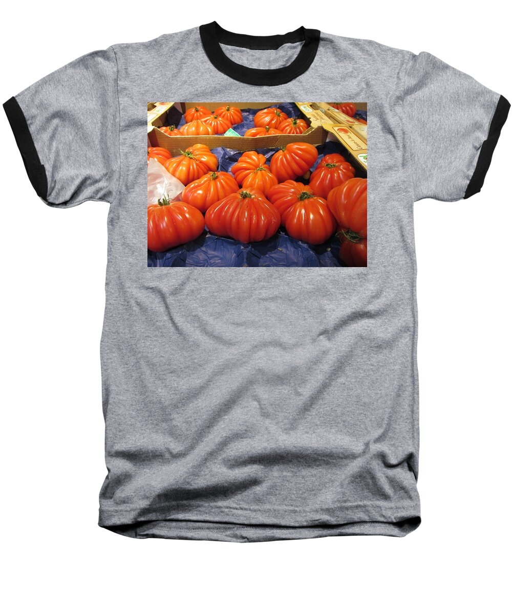 Tomato Baseball T-Shirt featuring the photograph Ribbed Tomatoes by Pema Hou