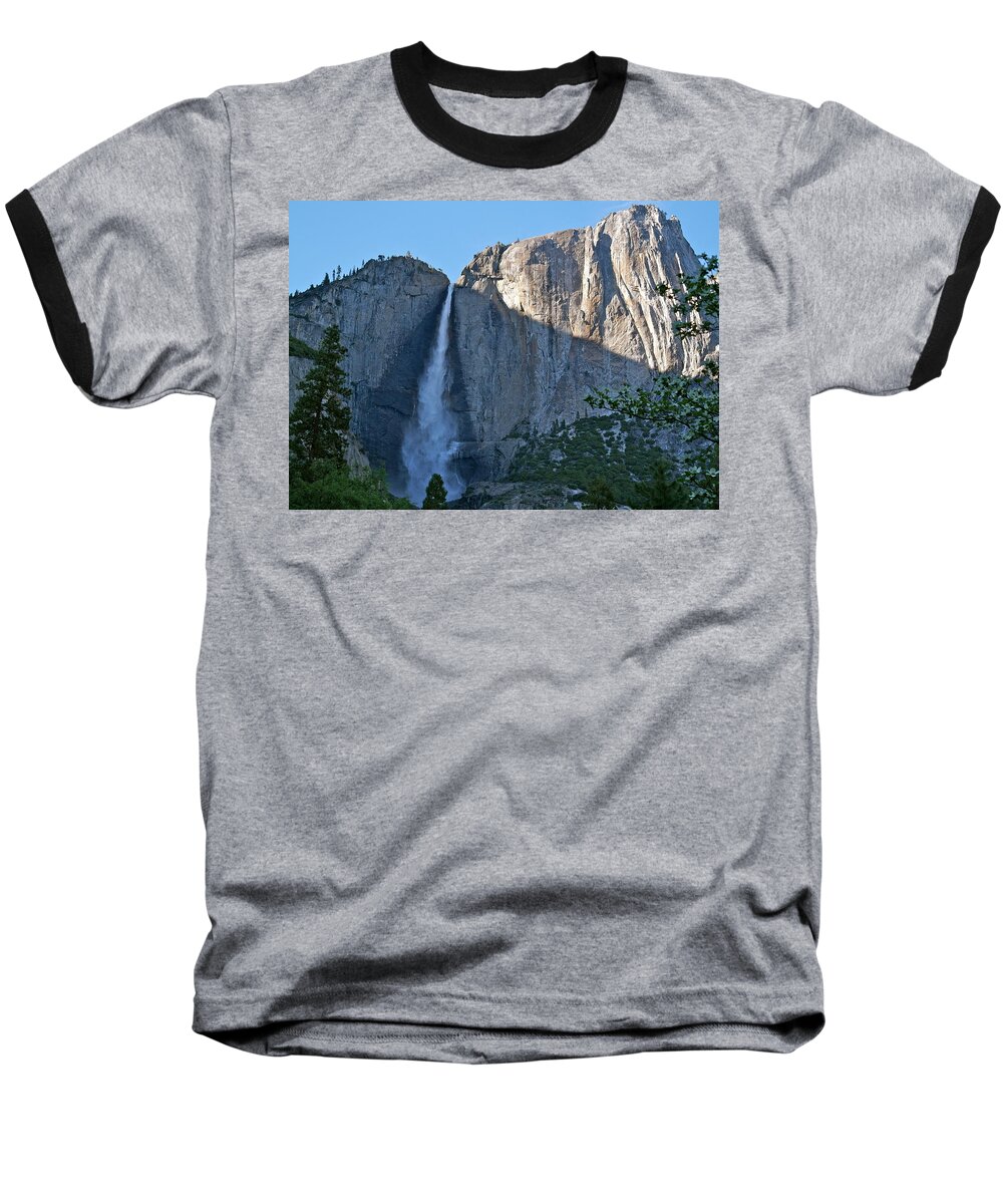 Yosemite Baseball T-Shirt featuring the photograph Rising Sun At Upper Yosemite Falls by Michele Myers