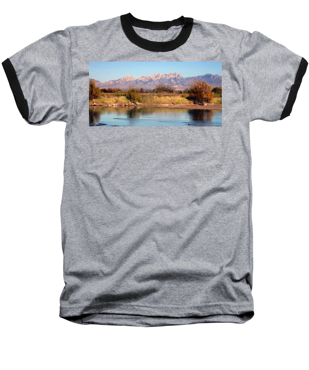 Las Cruces Baseball T-Shirt featuring the photograph River View Mesilla Panorama by Kurt Van Wagner