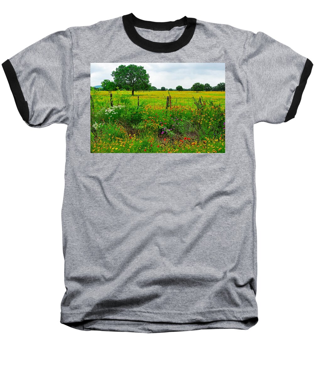 Wildflowers Baseball T-Shirt featuring the photograph Roadside Bonanza by Lynn Bauer