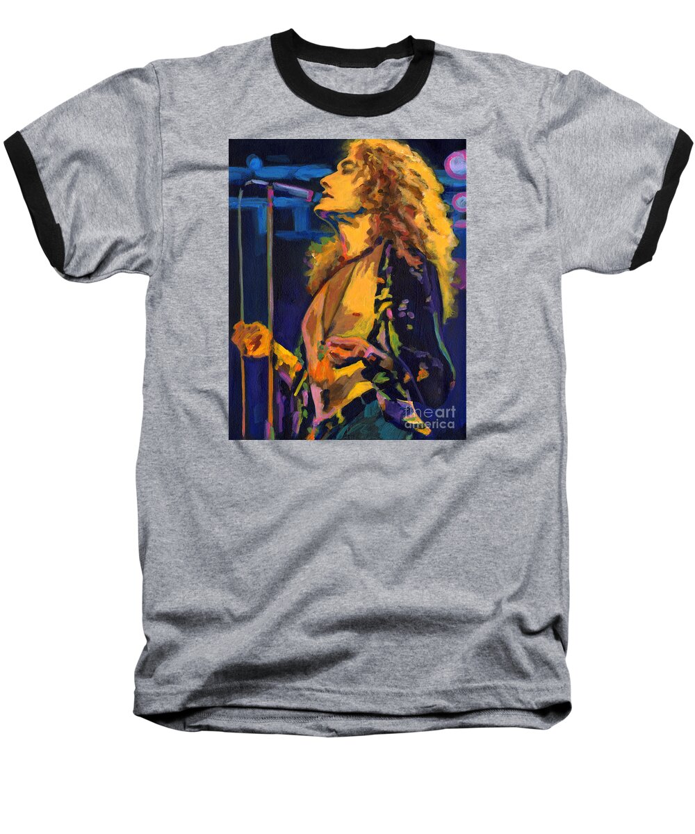 Tanya Filichkin Baseball T-Shirt featuring the painting Robert Plant. Kashmir by Tanya Filichkin