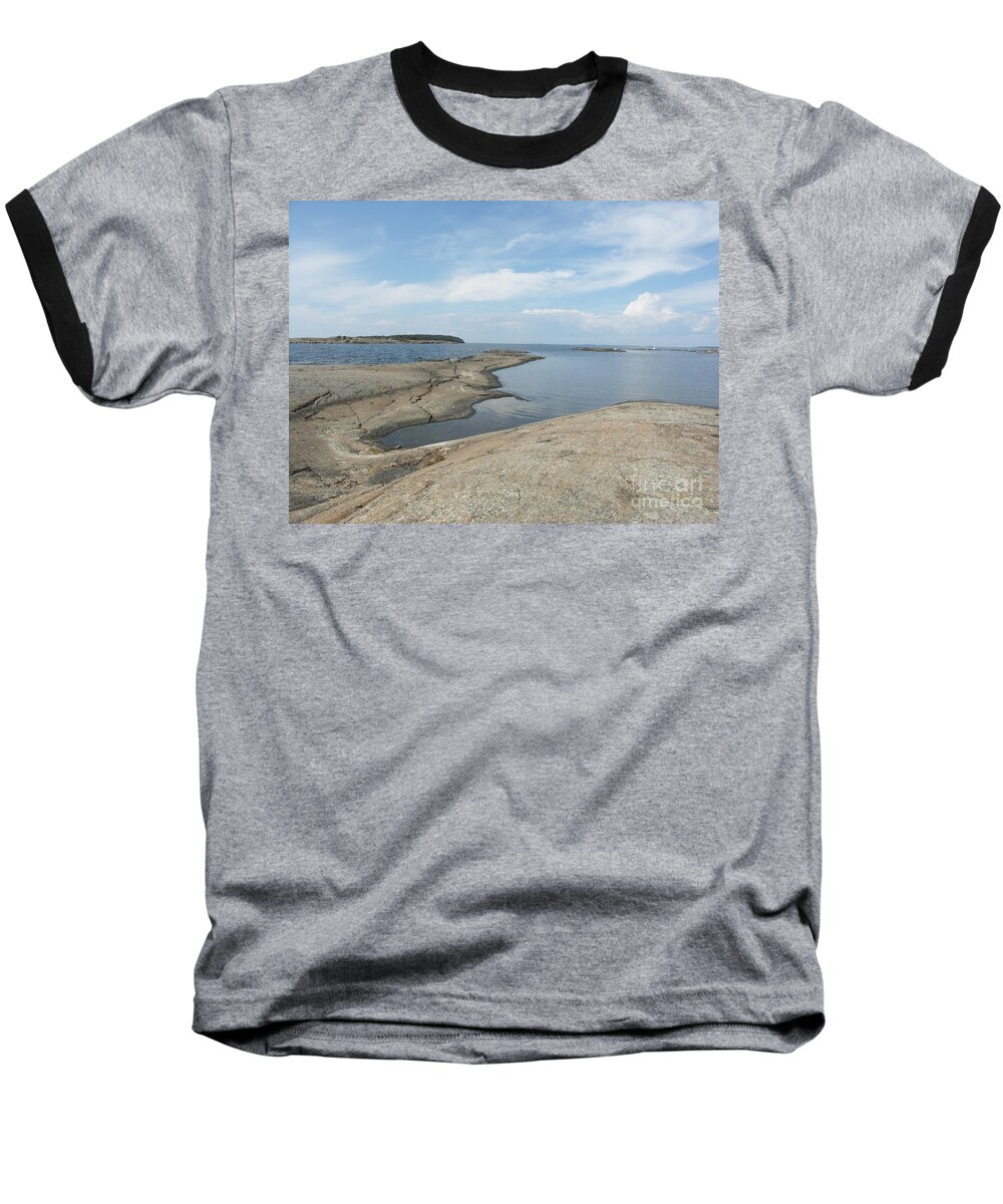 Sea Baseball T-Shirt featuring the photograph Rocky Coastline in Hamina by Ilkka Porkka