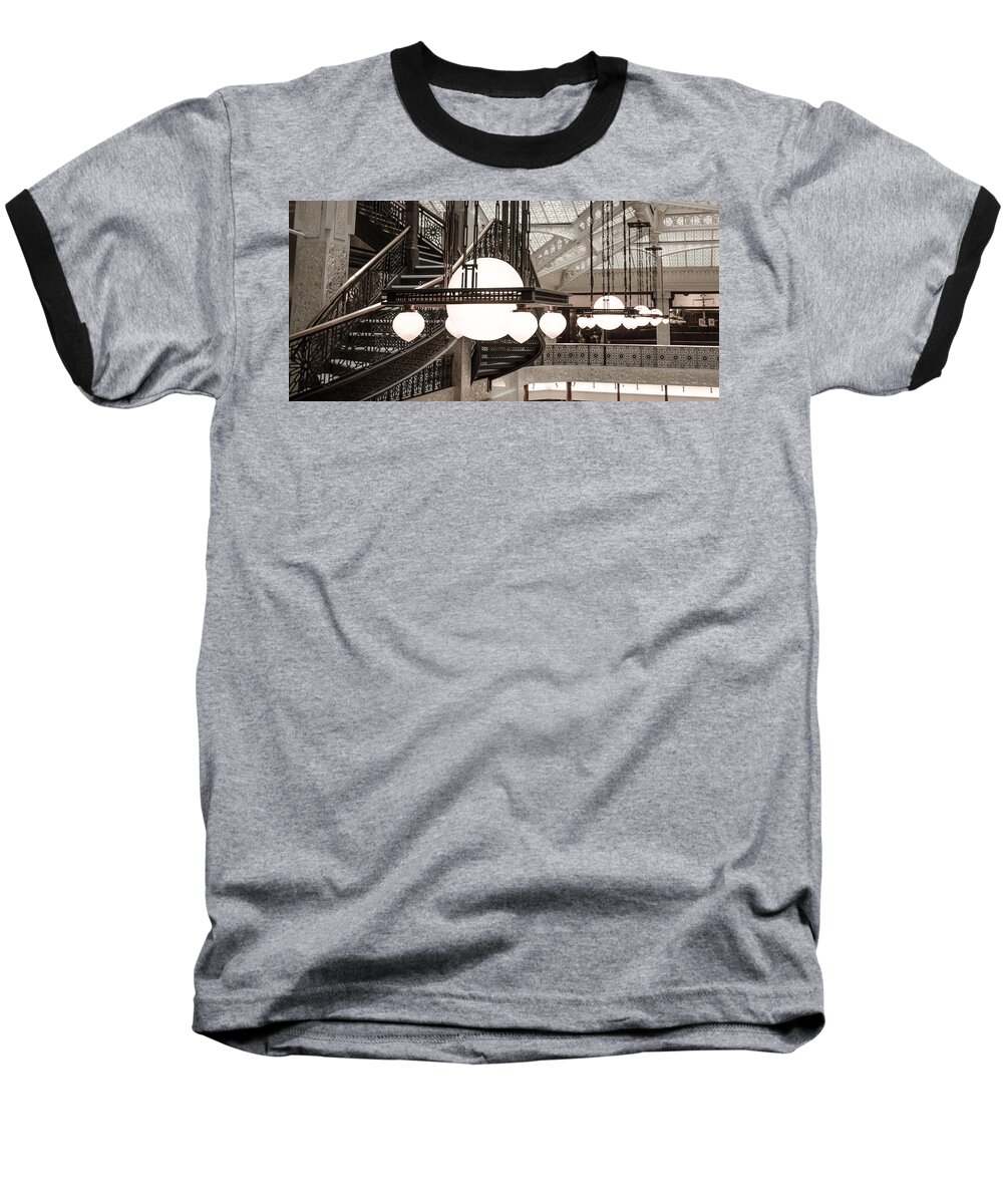 Chicago Baseball T-Shirt featuring the photograph Rookery Building Lights by Anthony Doudt