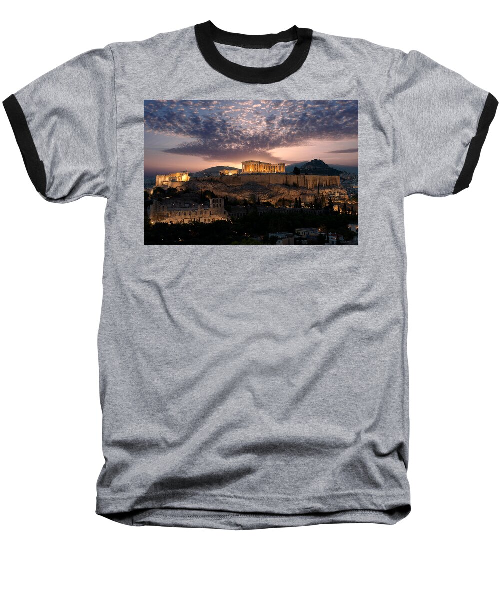 Photography Baseball T-Shirt featuring the photograph Ruins Of A Temple, Athens, Attica by Panoramic Images