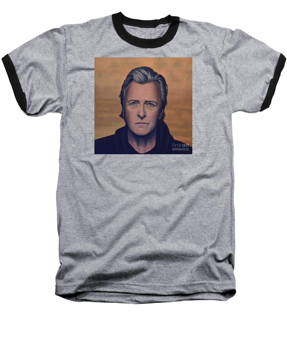 Rutger Hauer Baseball T-Shirt featuring the painting Rutger Hauer by Paul Meijering