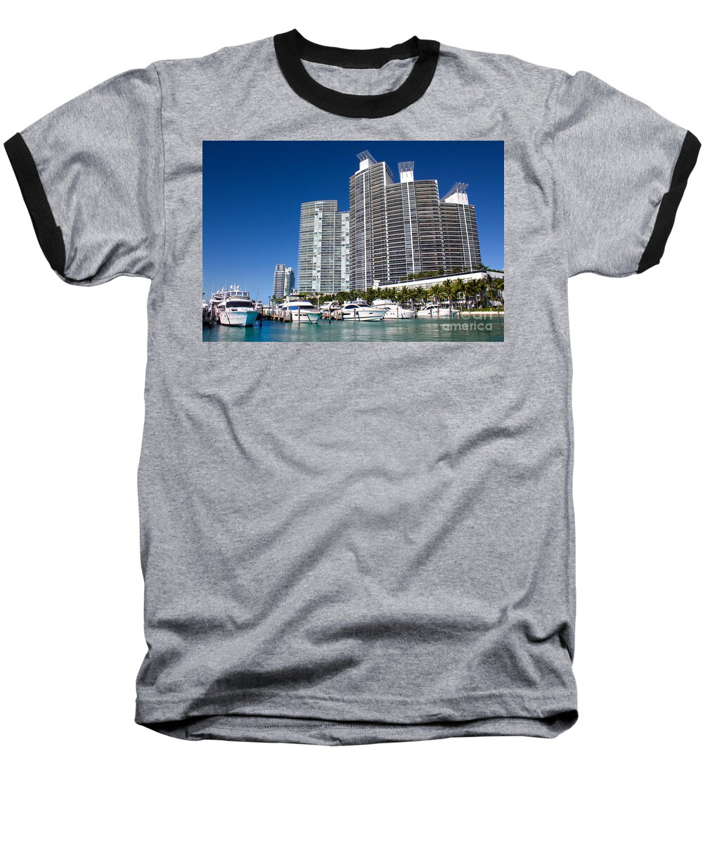 Port Baseball T-Shirt featuring the photograph Miami Beach Marina Series 27 by Carlos Diaz