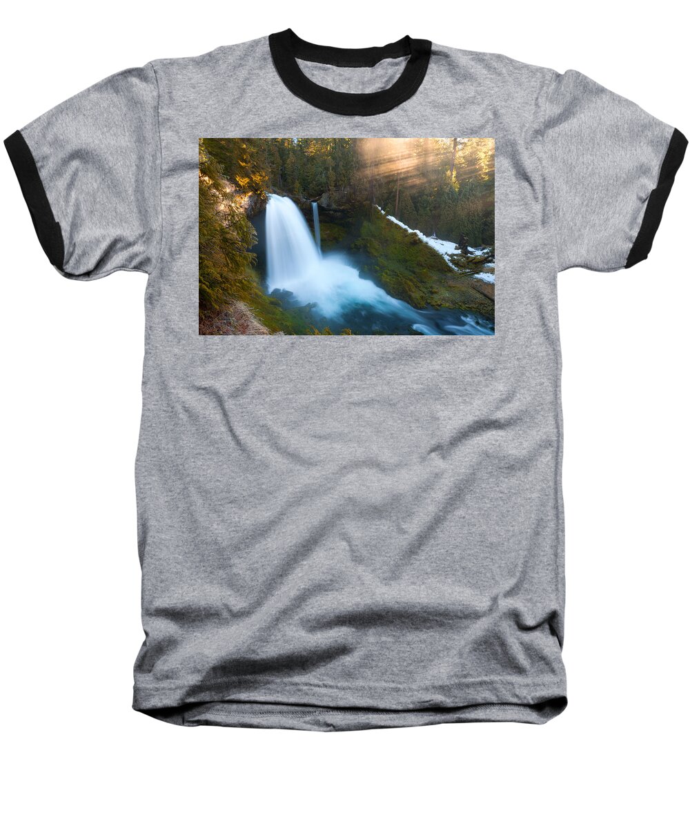 Sahalie Baseball T-Shirt featuring the photograph Sahalie Falls by Andrew Kumler