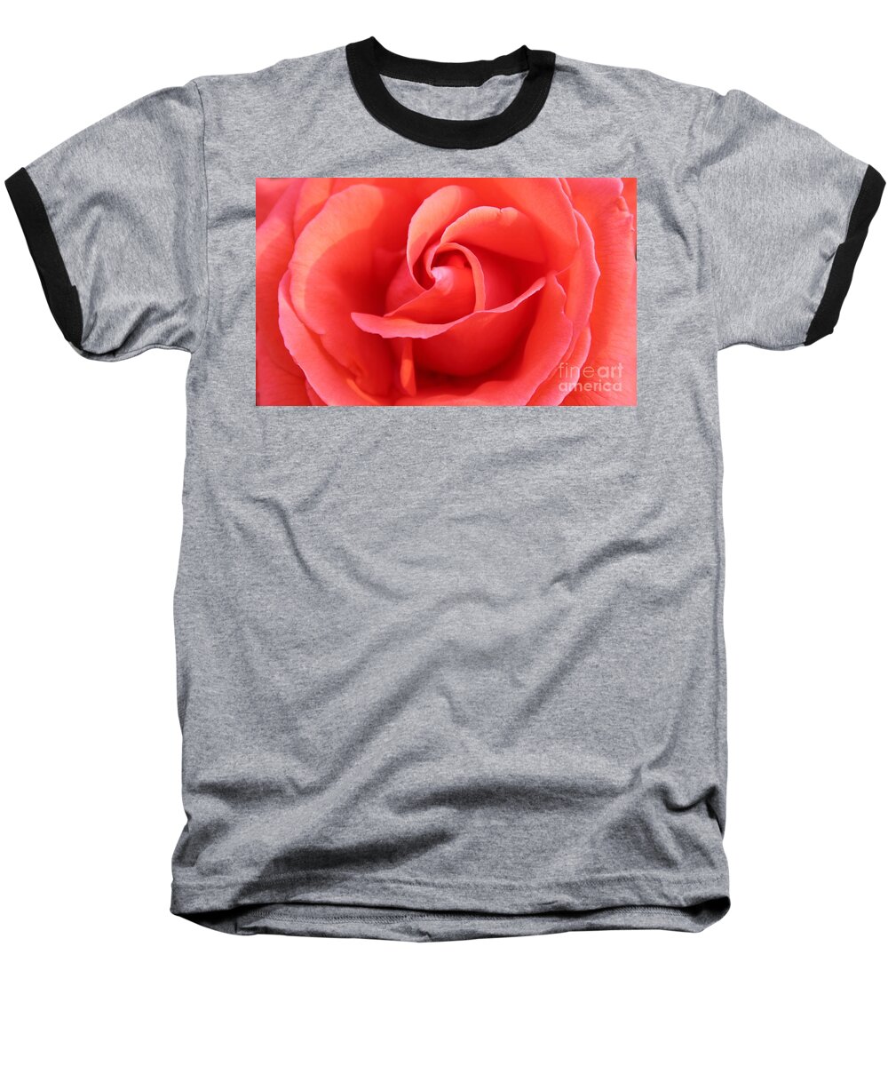 Rose Baseball T-Shirt featuring the photograph Salmon Floral Rose Abstract by Judy Palkimas