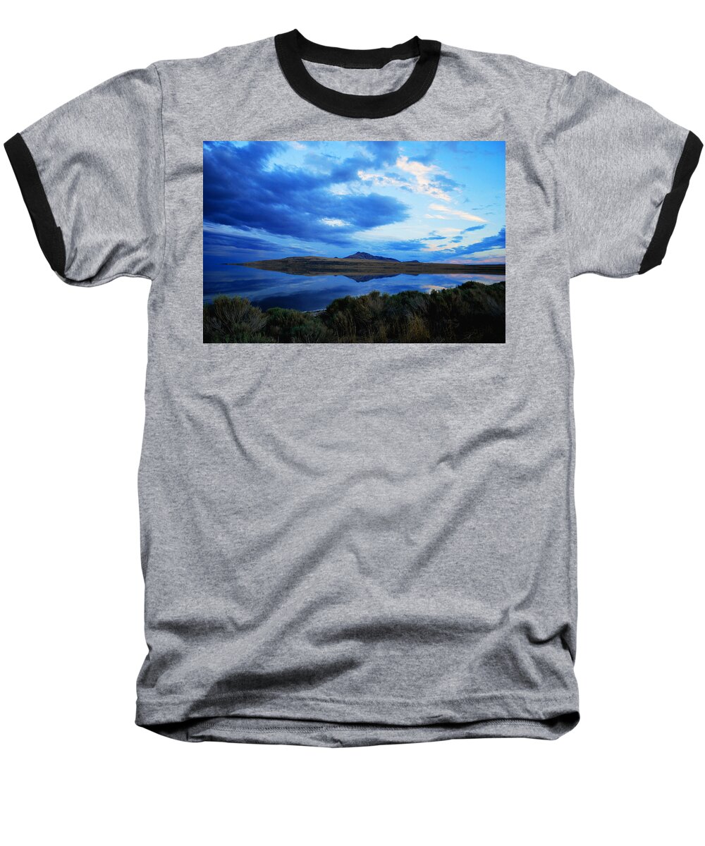 Landscape Baseball T-Shirt featuring the photograph Salt Lake Antelope Island by Matt Quest