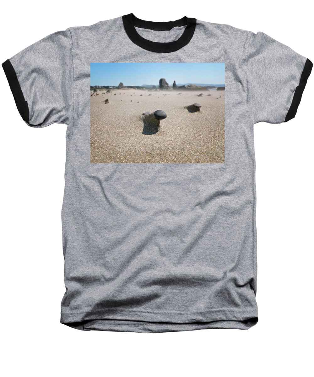 Sand Stones Baseball T-Shirt featuring the photograph Sand Stones by Micki Findlay