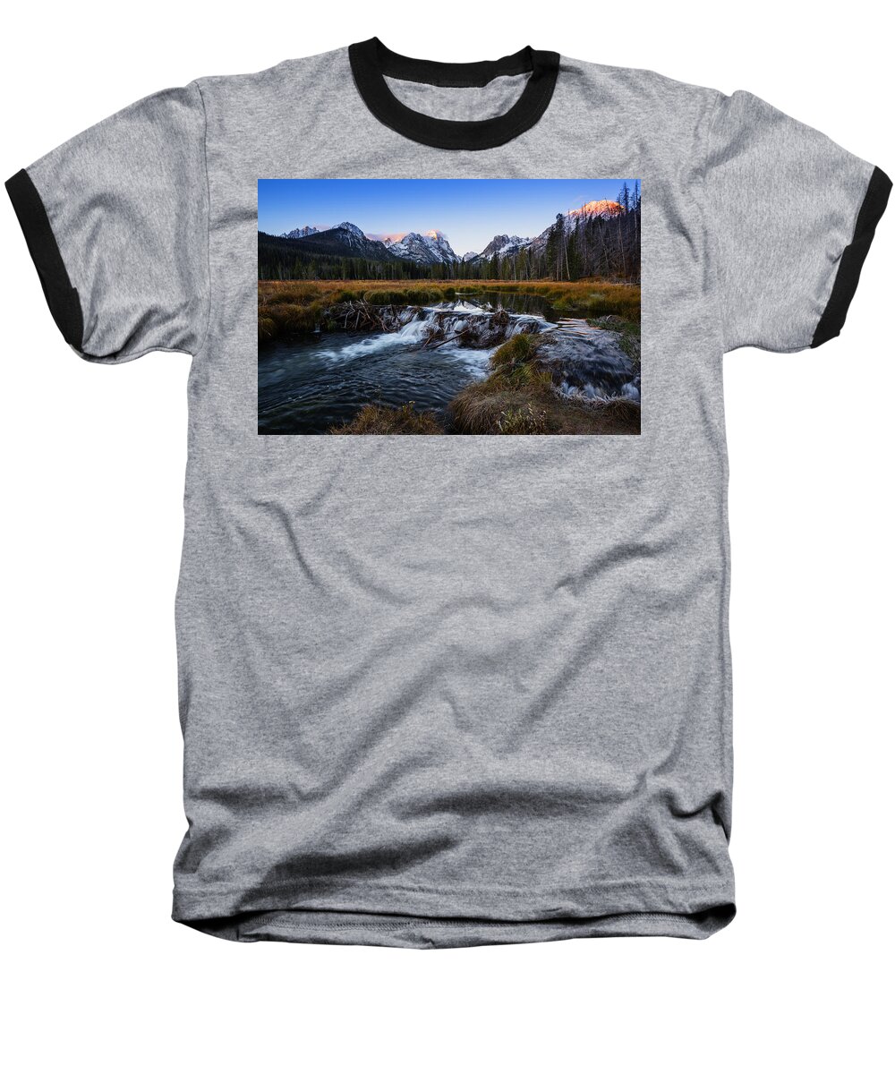 Idaho Baseball T-Shirt featuring the photograph Sawtooth cold morning in Stanley Idaho by Vishwanath Bhat