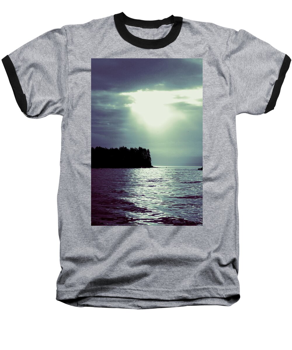 Water Baseball T-Shirt featuring the photograph Sea Sky and Land Meditation Art by Katy Hawk