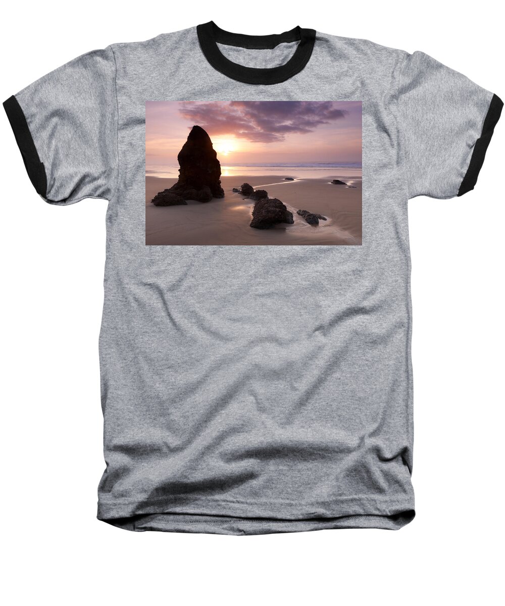 Sea Stack Baseball T-Shirt featuring the photograph Sea Stack Sunset by Andrew Kumler