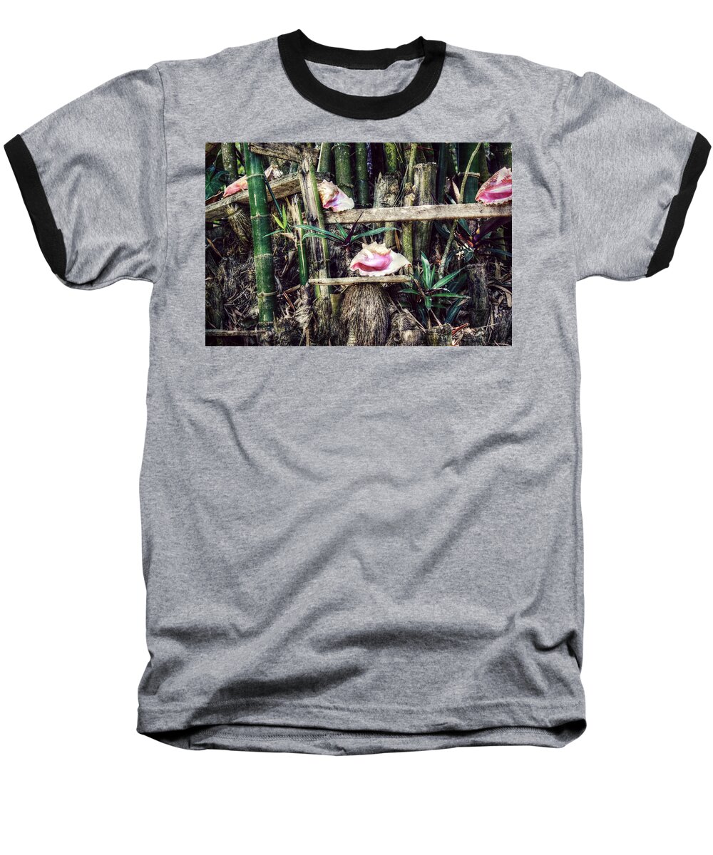 Conch Shells Baseball T-Shirt featuring the photograph Seaside Display by Melanie Lankford Photography
