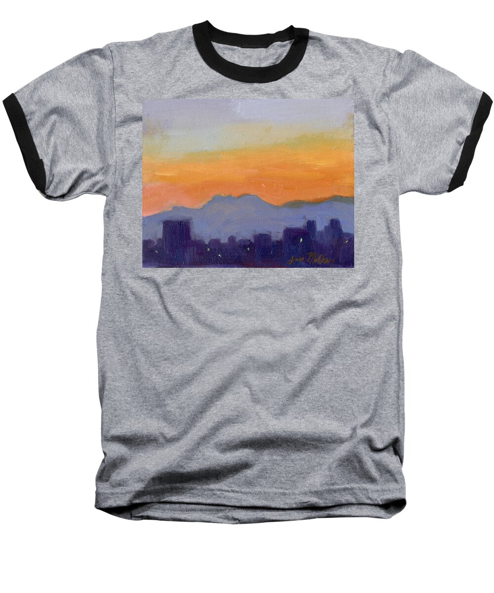 Seattle Baseball T-Shirt featuring the painting Seattle Skyline by Diane McClary