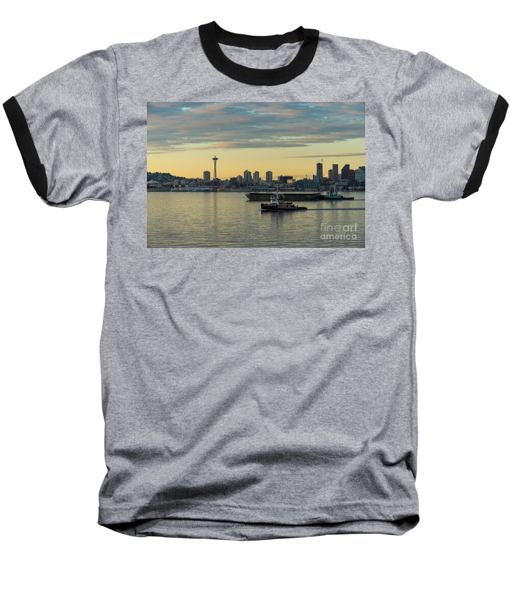 Seattle Baseball T-Shirt featuring the photograph Seattles Working Harbor by Mike Reid