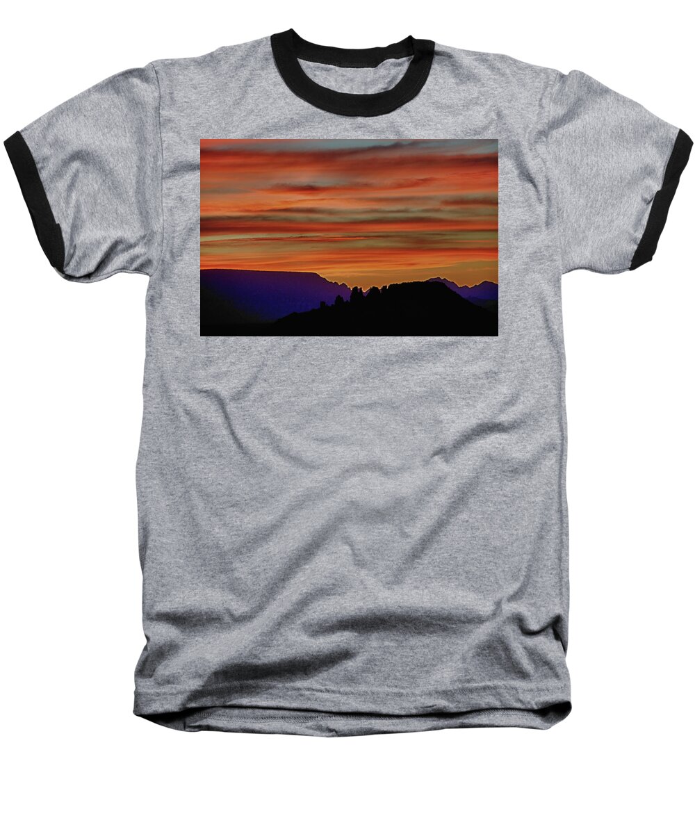 Sedona Arizona Sunset Baseball T-Shirt featuring the photograph Sedona AZ Sunset 2 by Ron White
