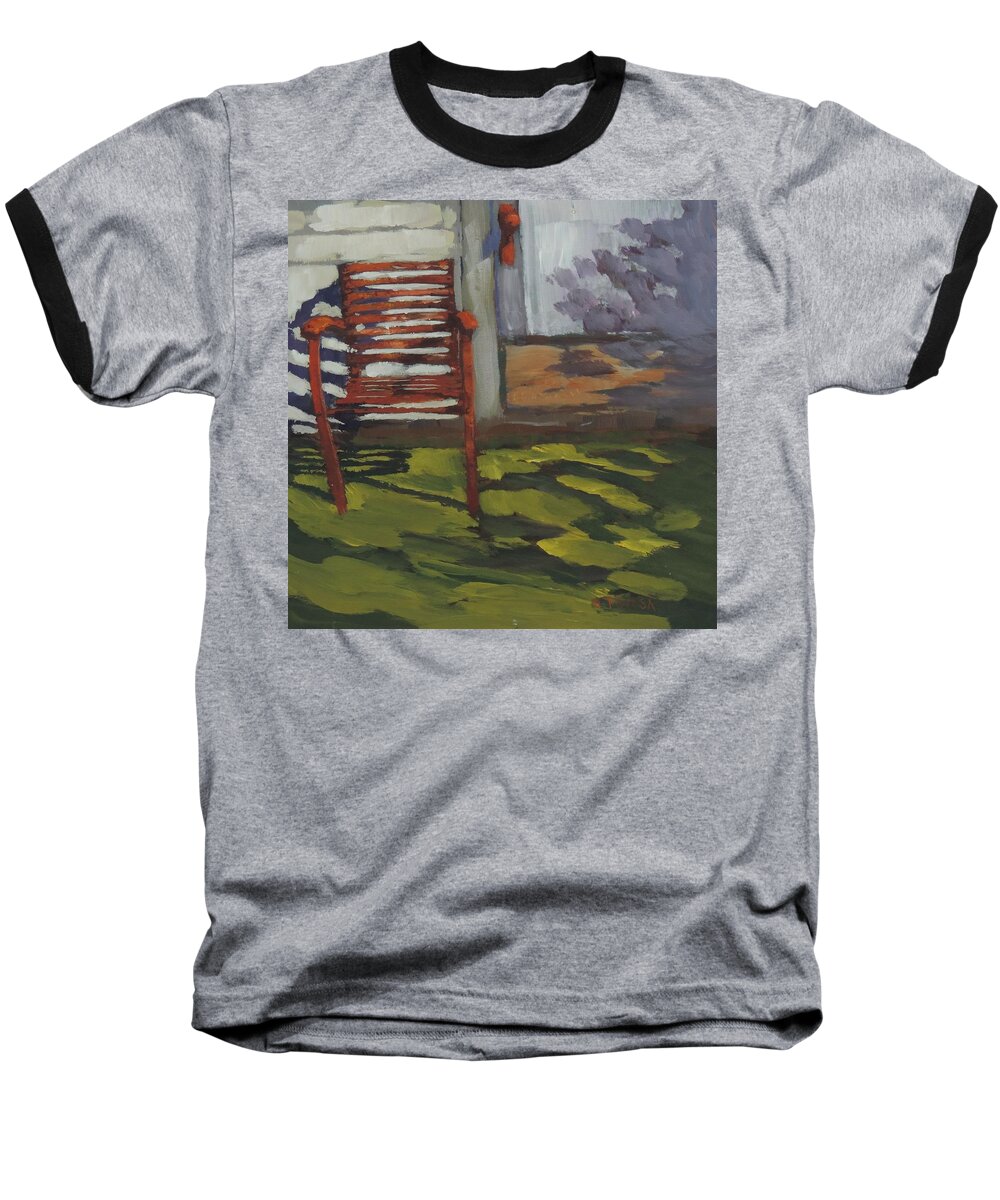 Rust Art Baseball T-Shirt featuring the painting Seen Better Days - Art by Bill Tomsa by Bill Tomsa