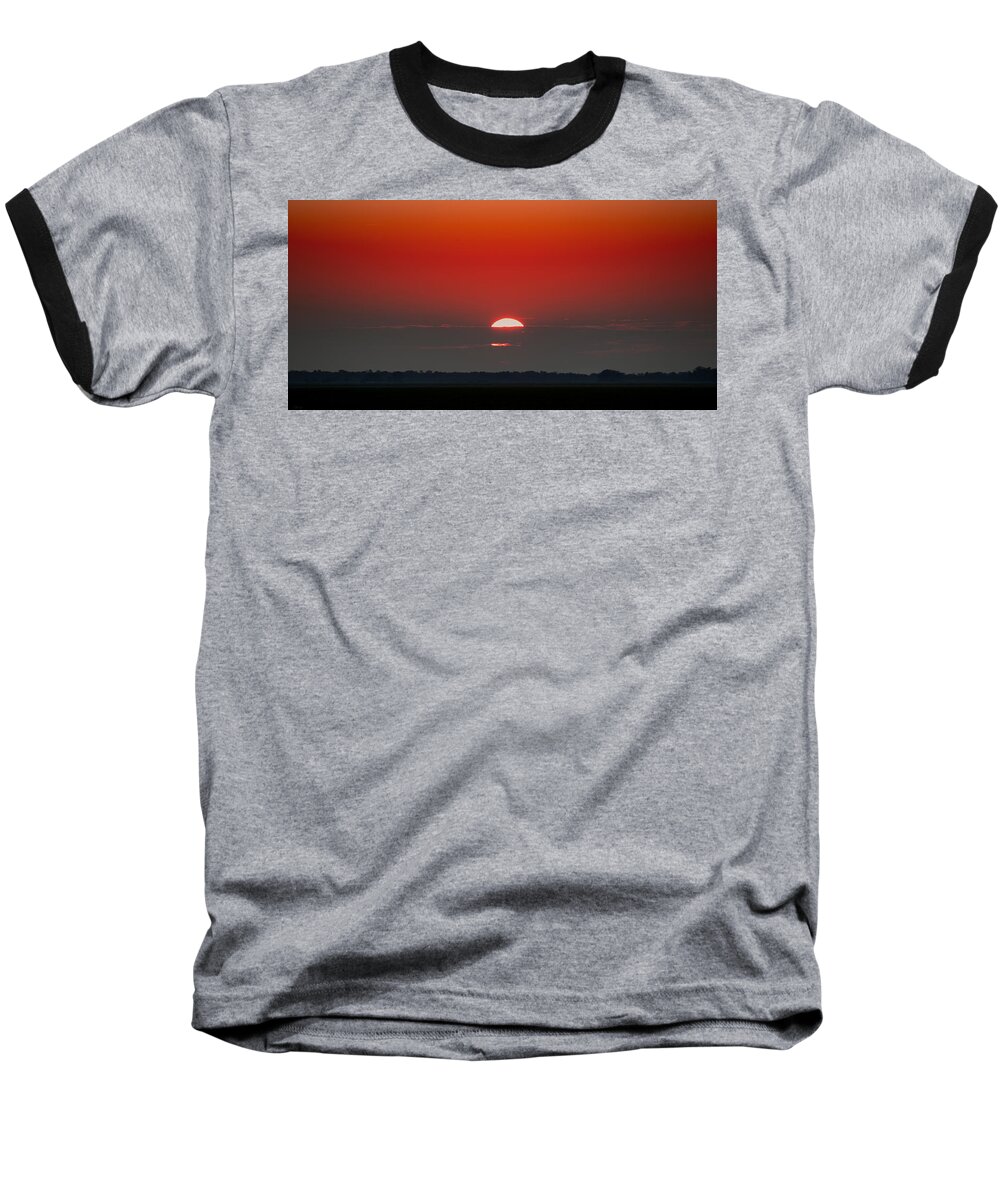 Fire Baseball T-Shirt featuring the photograph September Sky by Rebecca Davis
