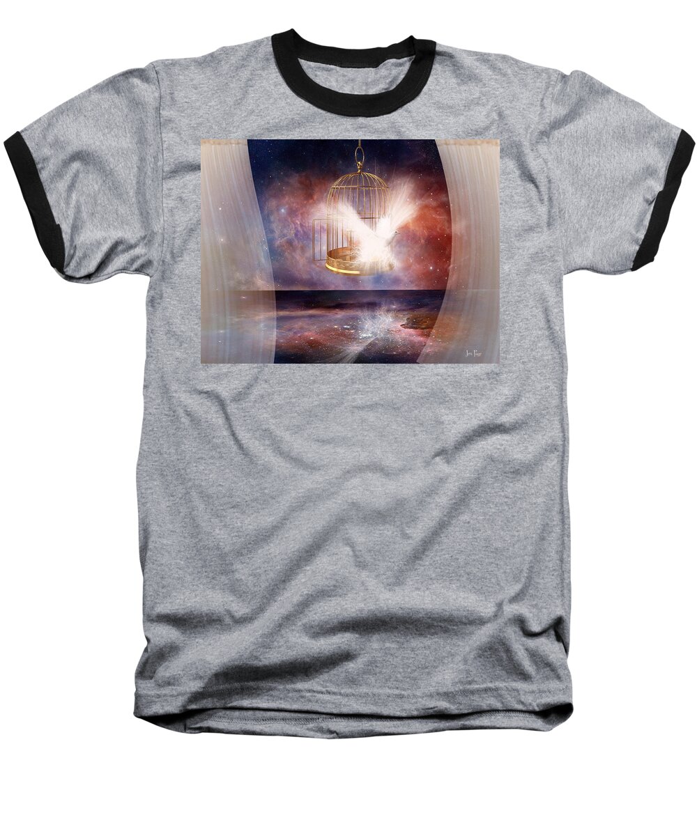 Set Free Baseball T-Shirt featuring the digital art Set Free by Jennifer Page