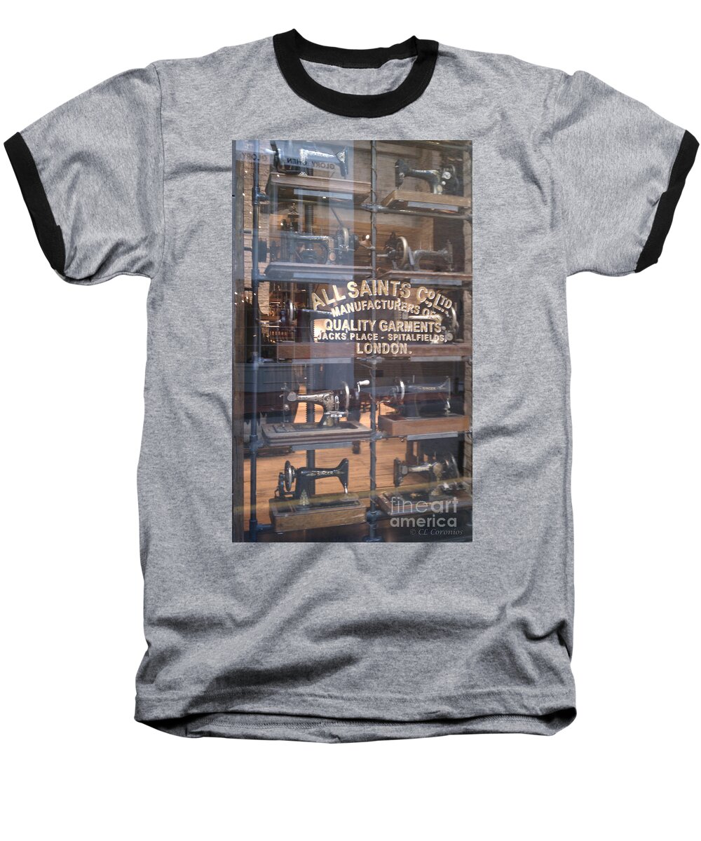 Antique Sewing Machines Baseball T-Shirt featuring the photograph Sew What by Carol Lynn Coronios