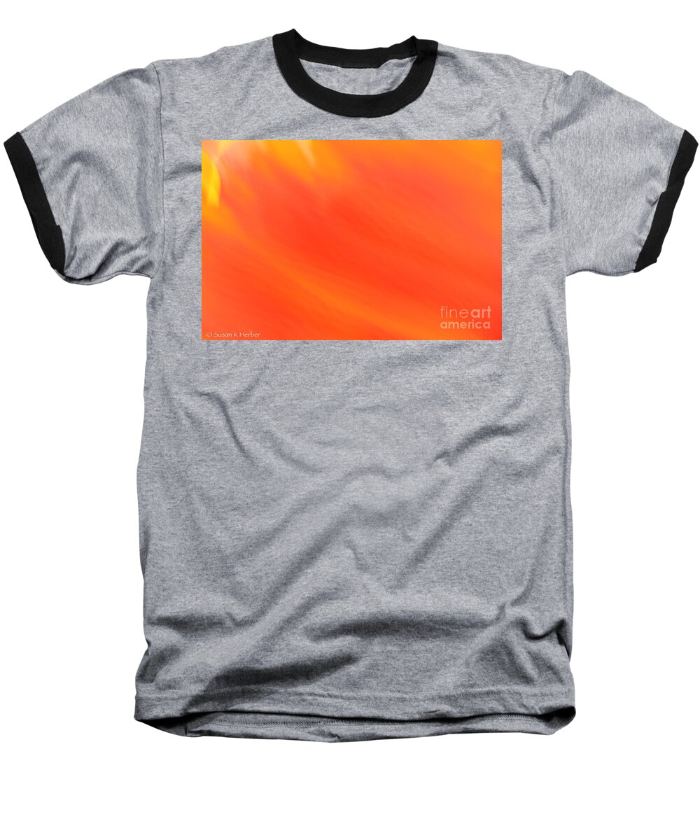Abstract Baseball T-Shirt featuring the photograph Shades Of Red by Susan Herber