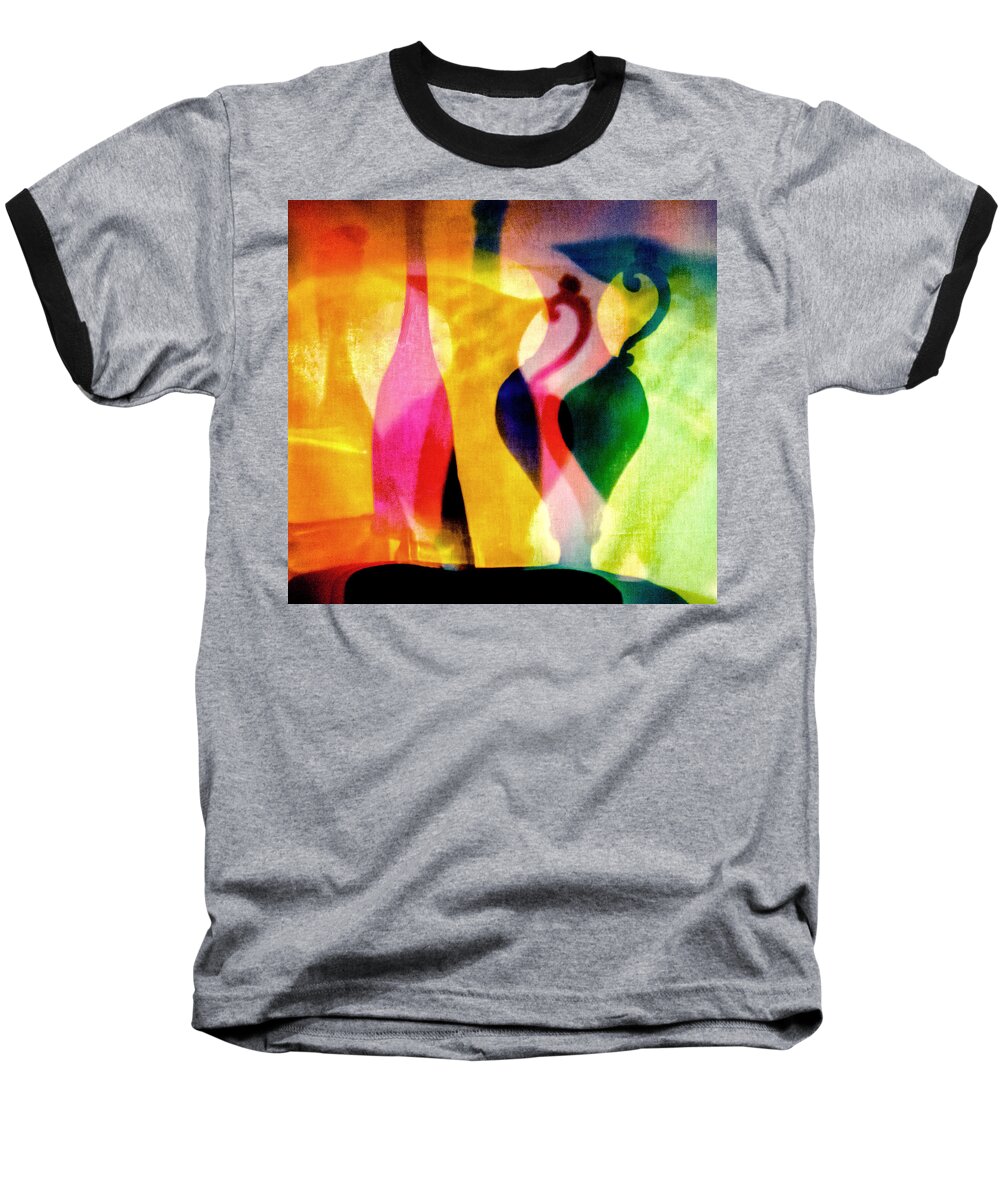 Shadows Baseball T-Shirt featuring the digital art Shades of Vase and Pitcher by Georgianne Giese
