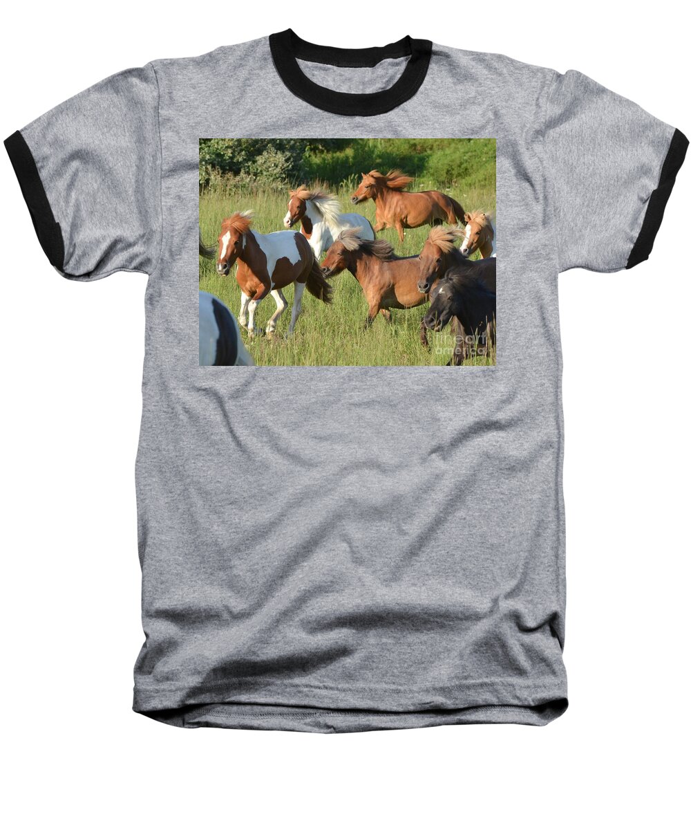 Horses Baseball T-Shirt featuring the photograph She Has Carrots by Amy Porter