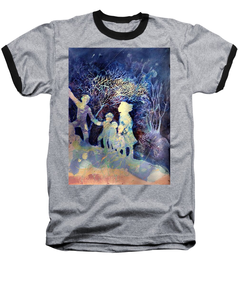 Family Baseball T-Shirt featuring the painting Shelter From the Storm by Marilyn Jacobson