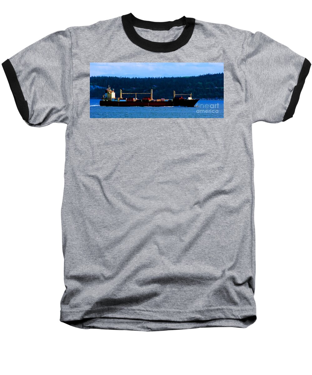 Cargo Ship Baseball T-Shirt featuring the photograph Shipping Lane by Tap On Photo