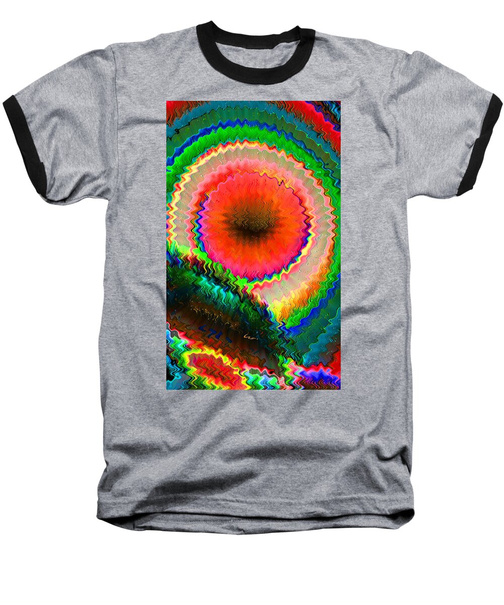 Colorful Baseball T-Shirt featuring the mixed media Shockwave by Carl Hunter