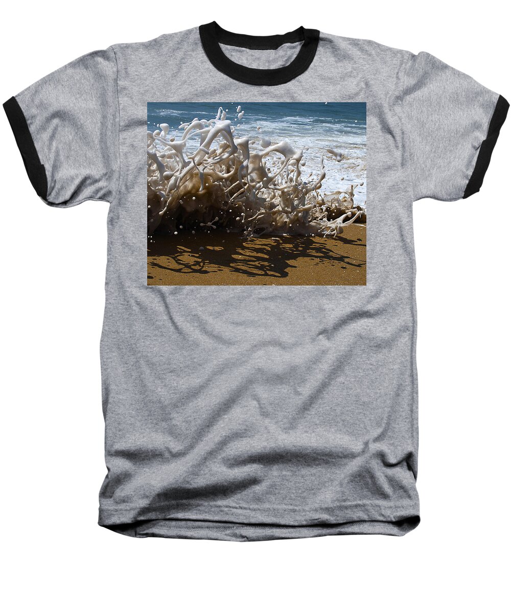 Surf Baseball T-Shirt featuring the photograph Shorebreak - The Wedge by Joe Schofield