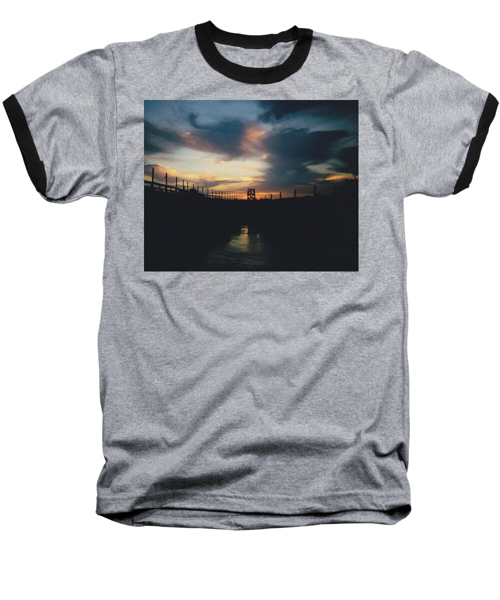 Sunrise Baseball T-Shirt featuring the photograph S.I. Ferry Terminal Sunrise by Glenn Scano