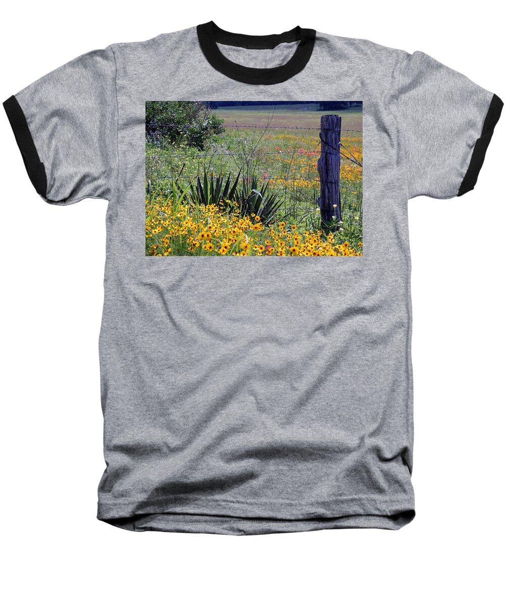 Fence Baseball T-Shirt featuring the photograph Side of The Road Beauty Greeting Card by Leticia Latocki