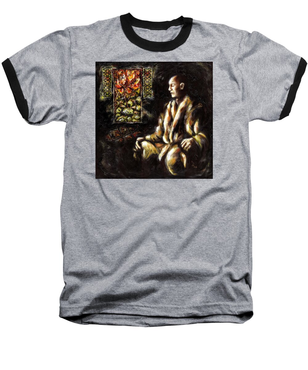 Zen Baseball T-Shirt featuring the painting Silence by Hiroko Sakai