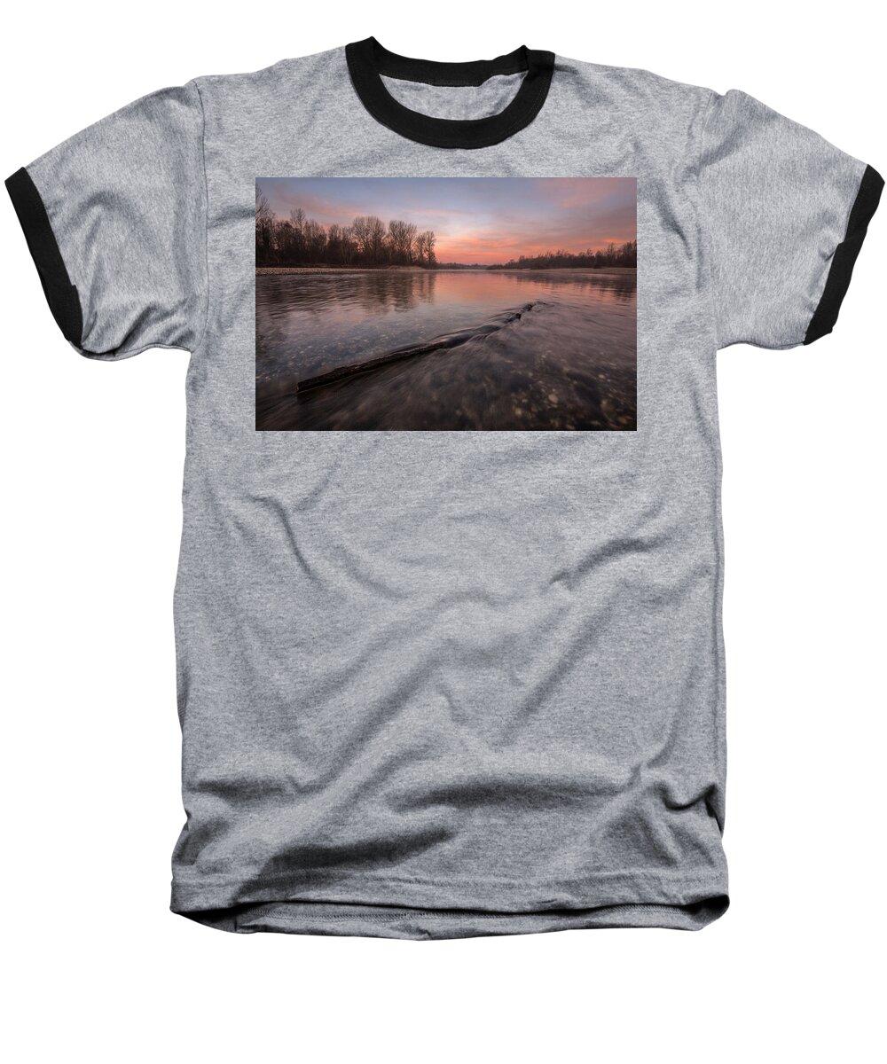 Landscape Baseball T-Shirt featuring the photograph Silent river by Davorin Mance