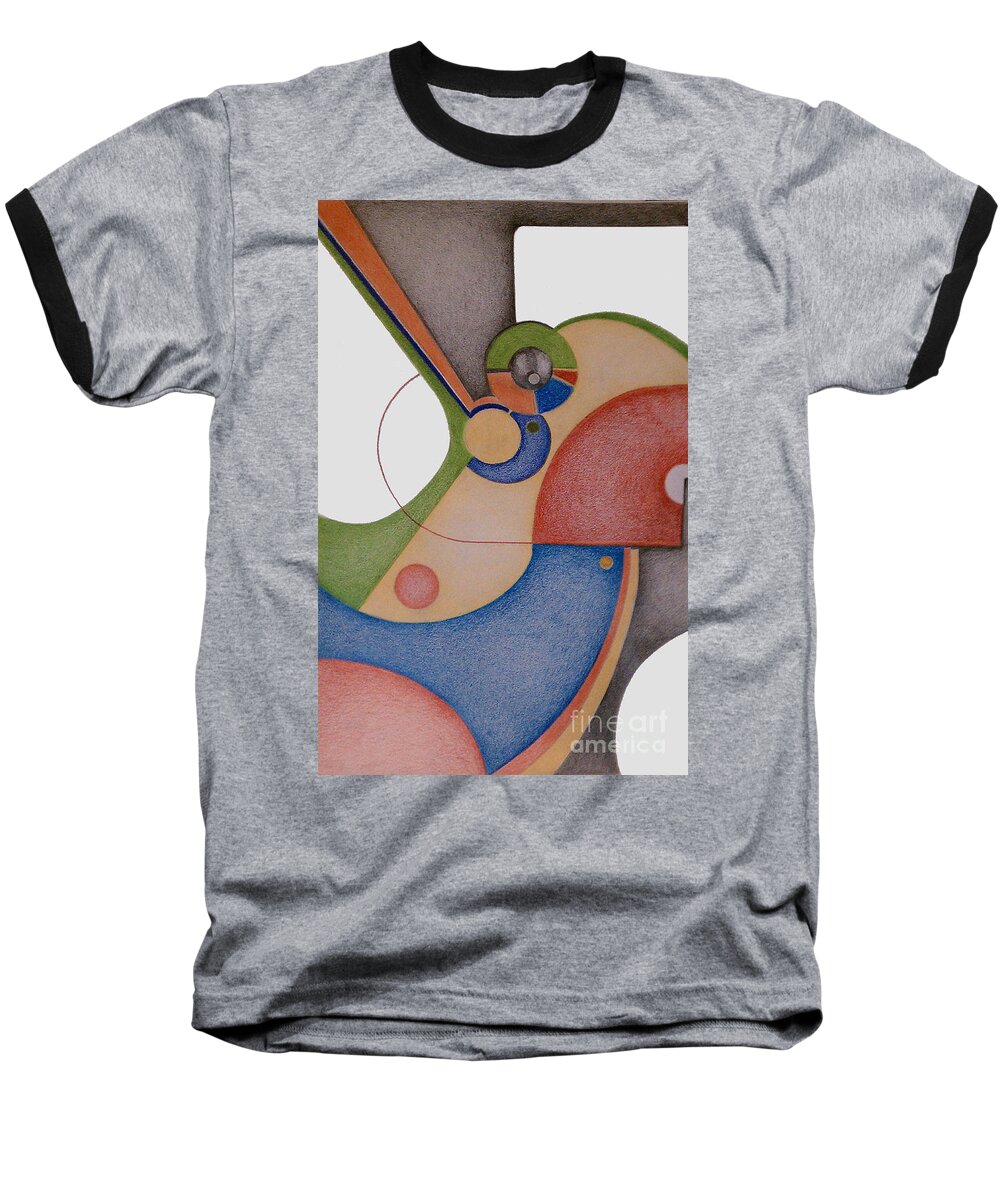 Abstract Baseball T-Shirt featuring the digital art Simple Machine I by Carol Jacobs