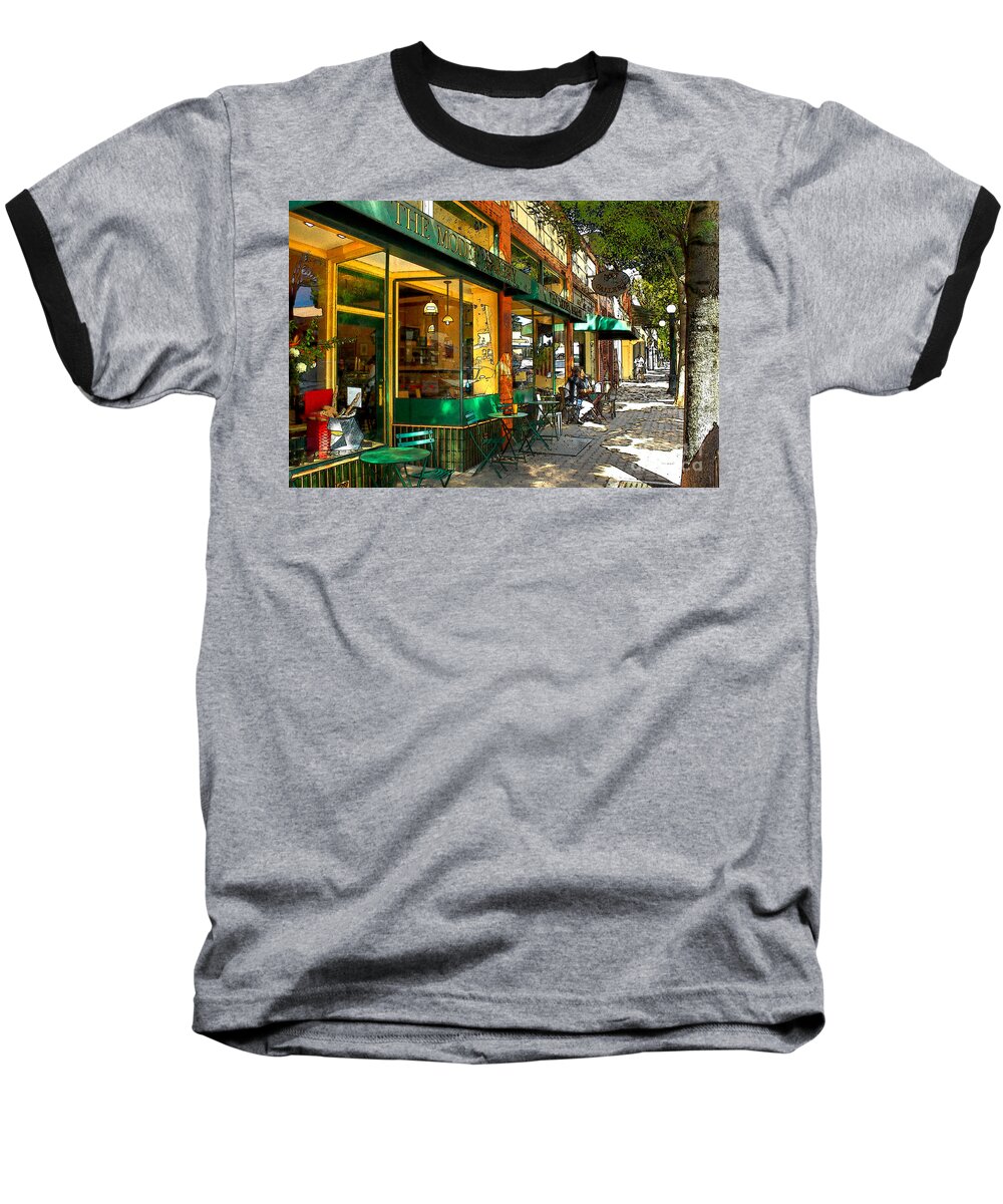 Sidewalk Baseball T-Shirt featuring the photograph Sitting At The Bakery by James Eddy