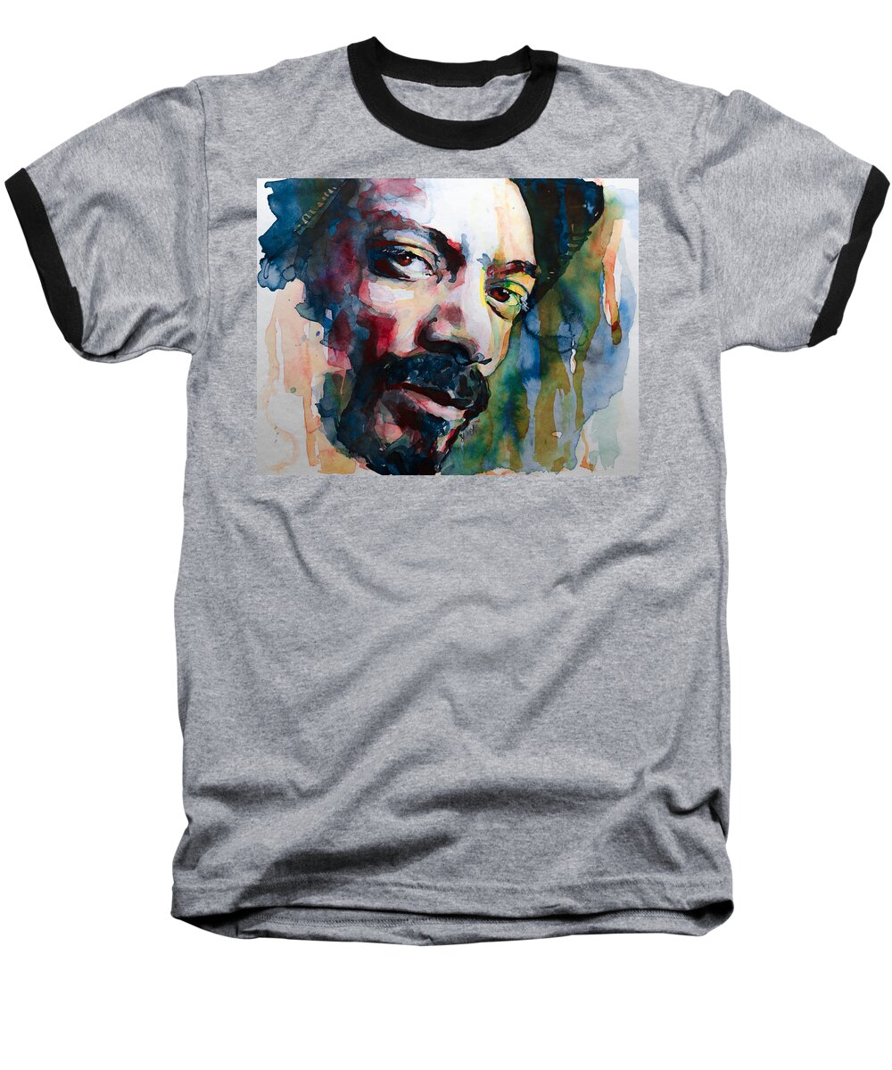 Snoop Dogg Baseball T-Shirt featuring the painting Snoop Dogg by Laur Iduc