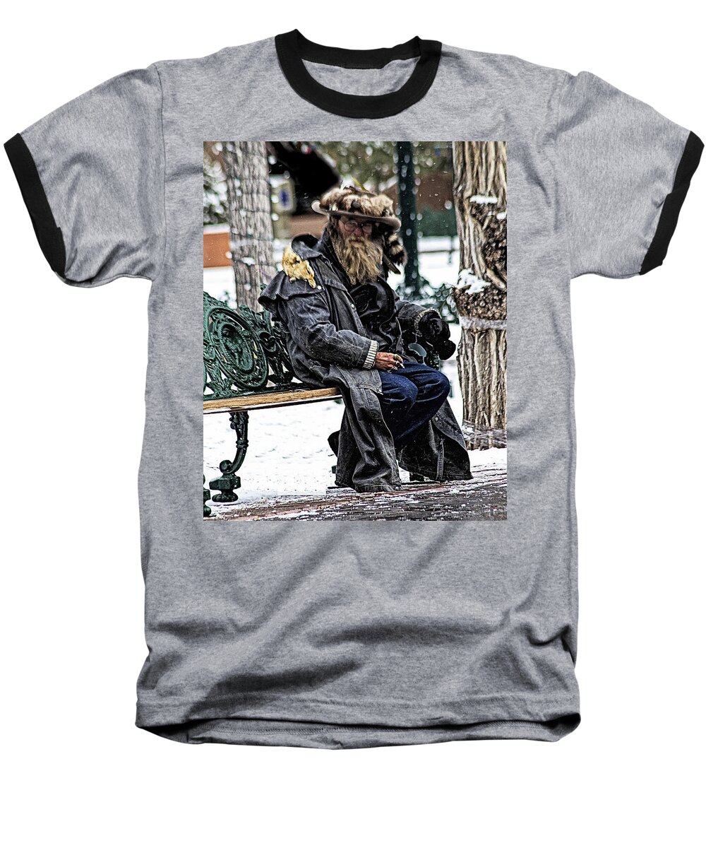 Plaza Baseball T-Shirt featuring the photograph Snow on the Plaza by Terry Fiala
