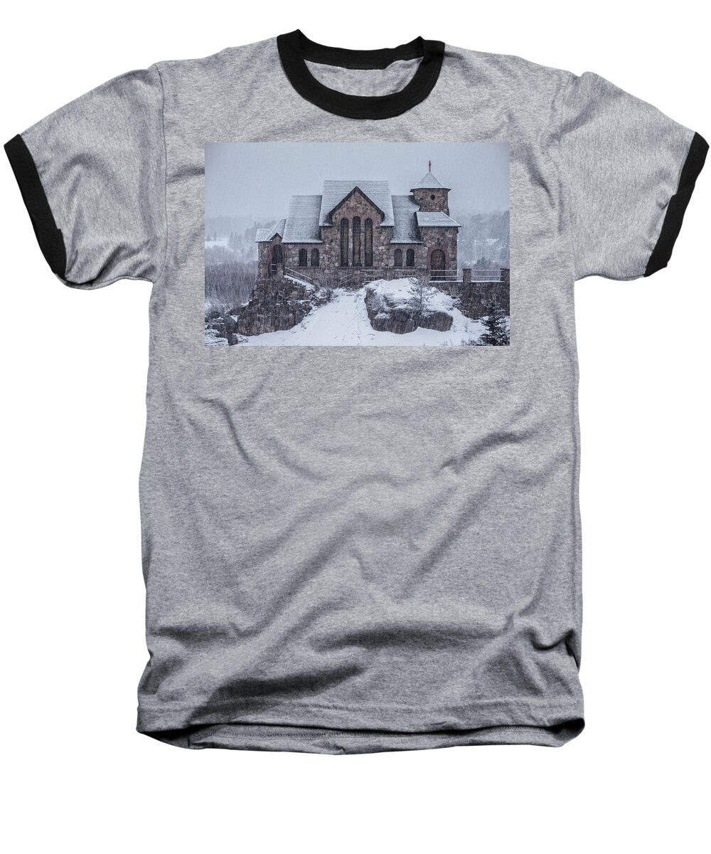 Snow Baseball T-Shirt featuring the photograph Snowy Church by Darren White
