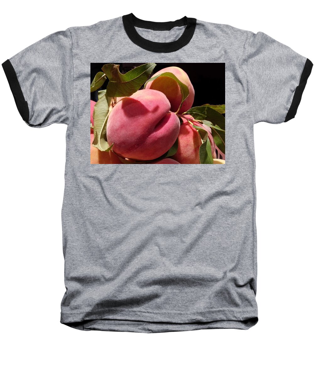 Peach Baseball T-Shirt featuring the photograph So Soft and Juice by Caryl J Bohn