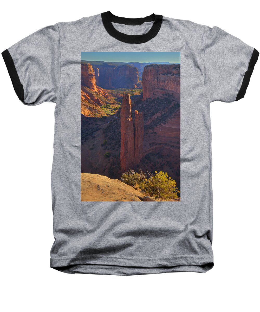 Spider Rock Baseball T-Shirt featuring the photograph Spider Rock by Alan Vance Ley