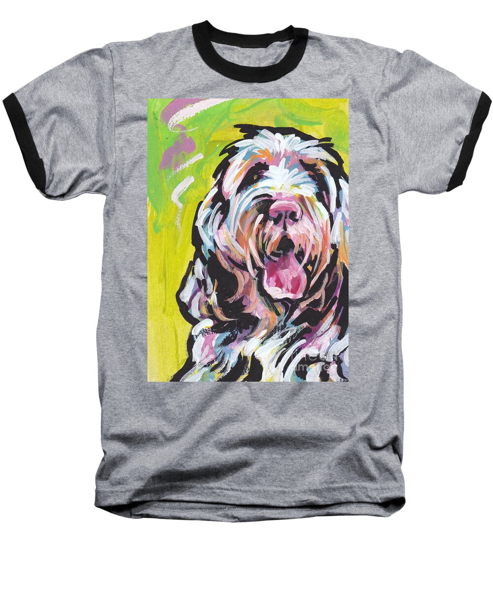 Spinone Italiano Baseball T-Shirt featuring the painting Spin One Baby by Lea S
