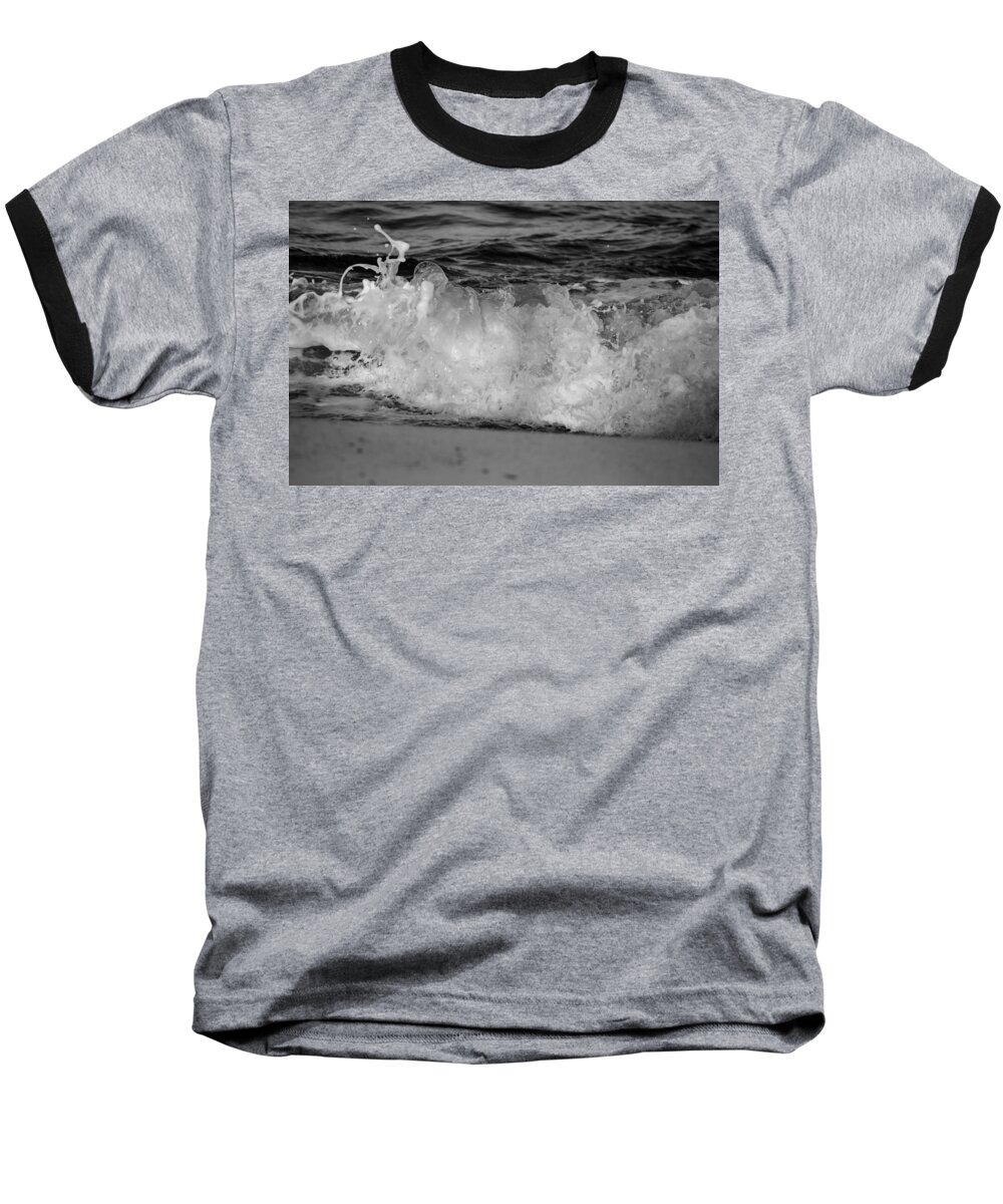 Beach Cottage Life Baseball T-Shirt featuring the photograph Splash by Mary Hahn Ward