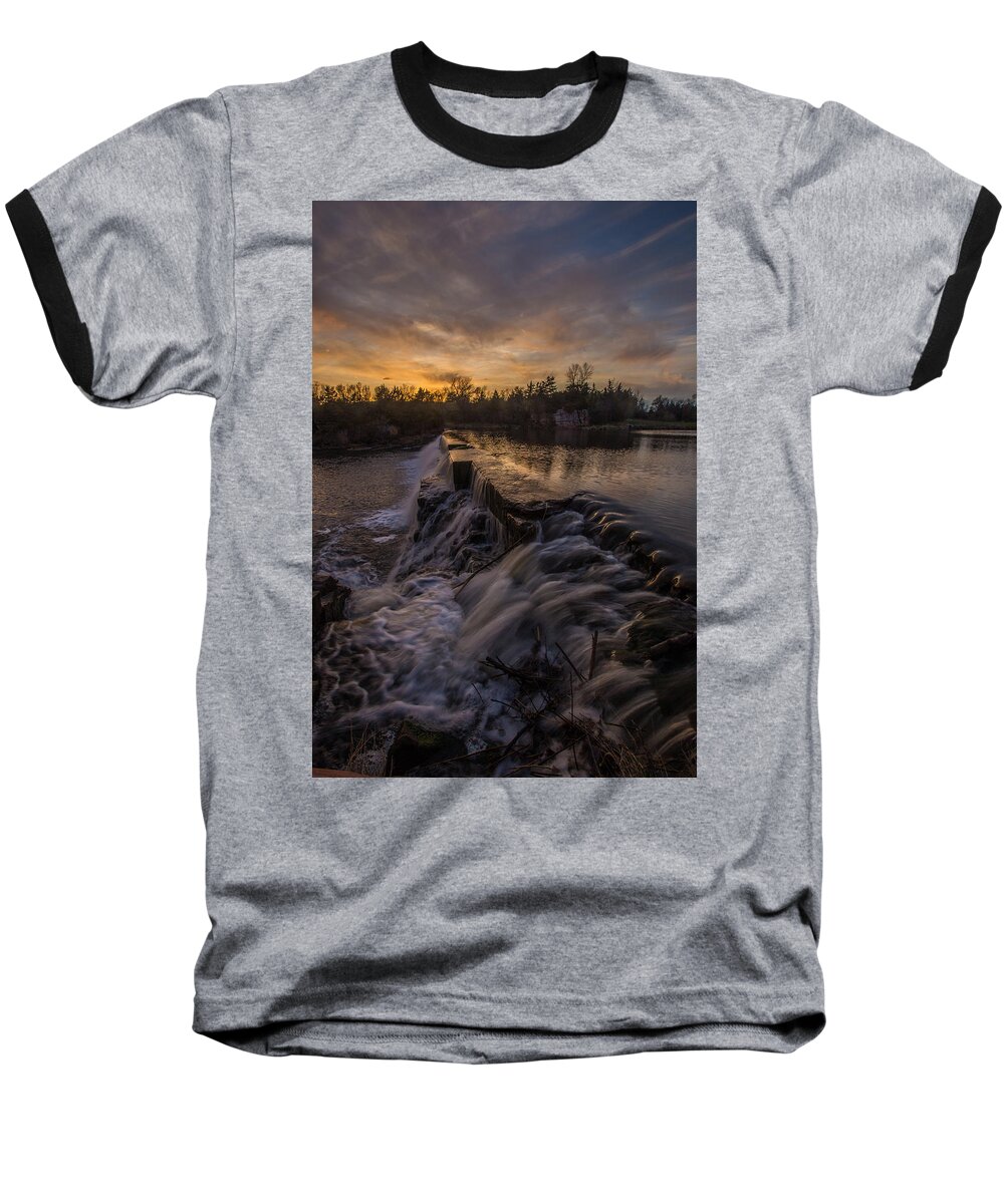 Split Rock Park Baseball T-Shirt featuring the photograph Split Rock sunset 2 by Aaron J Groen