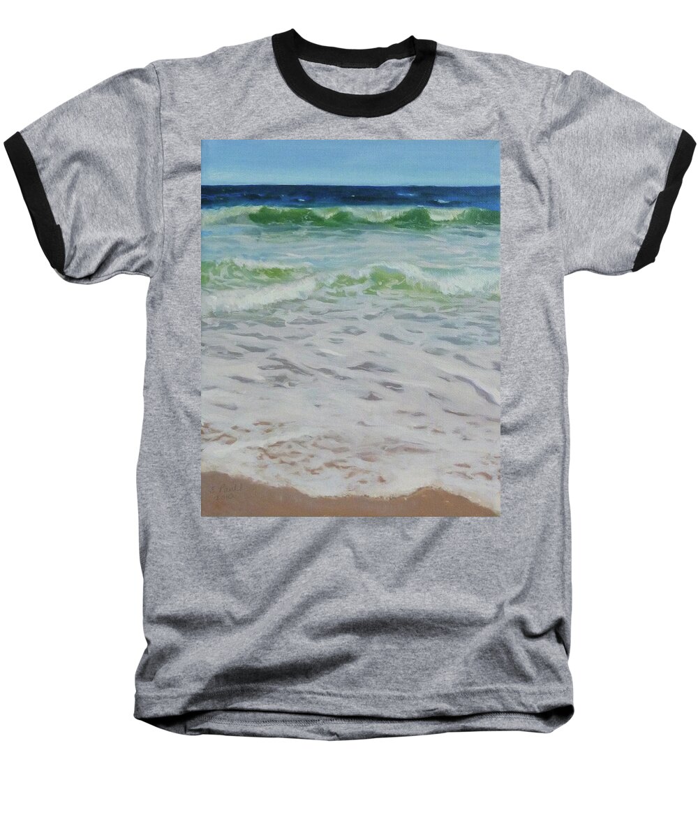 Painting Baseball T-Shirt featuring the painting Spring wave by Ellen Paull